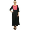 thumbnail image 1 of Bimba Women's Designer Black A-Line Kurta Kurti Indian Party Wear With Scarf-8, 1 of 7