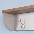thumbnail image 5 of UBesGoo Entryway Floating Coat Rack, 35'' Wood Wall-Mounted Storage Hanging Shelf w/4 Dual Hooks, Gray, 5 of 7