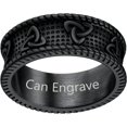 thumbnail image 1 of ORUYROP Men Vintage Celtic Rings, Can Engrave, Stainless Steel/Gold Plated/Black (Send Gift Box), 1 of 7