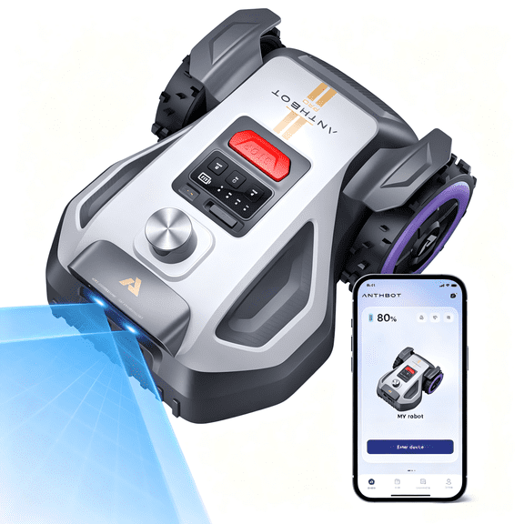 ANTHBOT M9 PRO 360° LiDAR Vision NetRTK 4in1 Robot Lawn Mower,1/4 Acre,AI Obstacle Avoidance,45% Slope,Auto Mapping