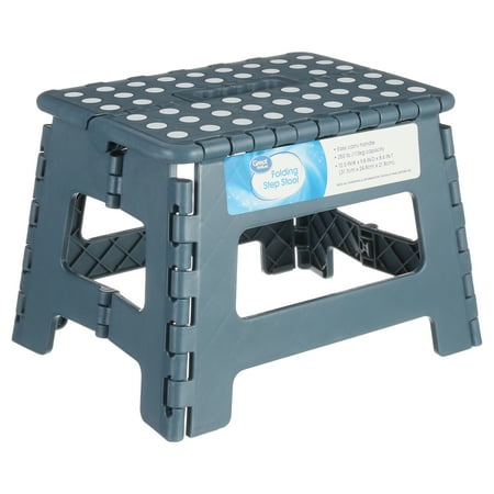 Great Value Plastic Folding One Step Stool with Carrying Handle