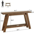 thumbnail image 4 of 54" Farmhouse 2-Tier Console Table ,Wooden Entryway Sofa Table, Brown, 4 of 8