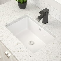 Dcolora 18" Rectangular Bathroom Vessel Sink – Undermount Design, Pure White with Overflow