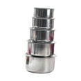thumbnail image 1 of 5x ollas de sopa de acero inoxidable con tapa accesorios de cocina accesorios de almacenamiento apilable recipiente de alimentos stock stock stock Estilo a, 1 of 8