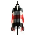 thumbnail image 3 of IROINNID Discount Scarfs for Women Ladies Scarf Striped Color Plaid Shawl Elegant Ladies Style Warm Comfortable Autumn And Winter Scarf,Hot Pink, 3 of 4