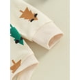 thumbnail image 3 of ZAXARRA Barboteuse pour Bébé Fille Manches Longues Justaucorps Imprimé Arbre de Noël Col Rond Combinaison Vêtements d'Automne, 3 of 7