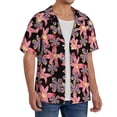 thumbnail image 2 of KLL Lilies Flowers Print Men's Shirt Short Sleeve Button Down Summer Cuba Beach Shirts- Small, 2 of 5
