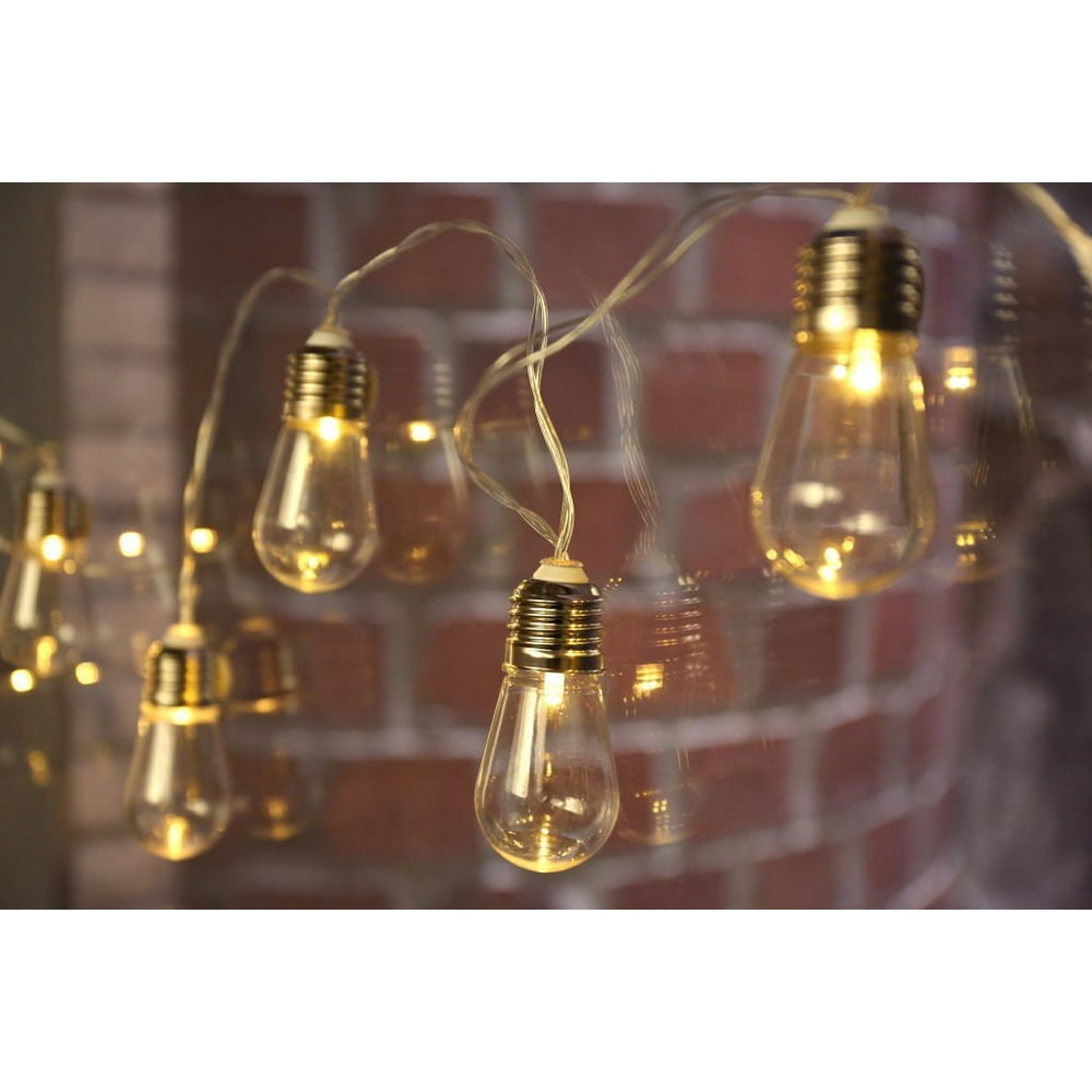 Edison Bulb String Lights, 10 warm light bullb battery operated LEDs
