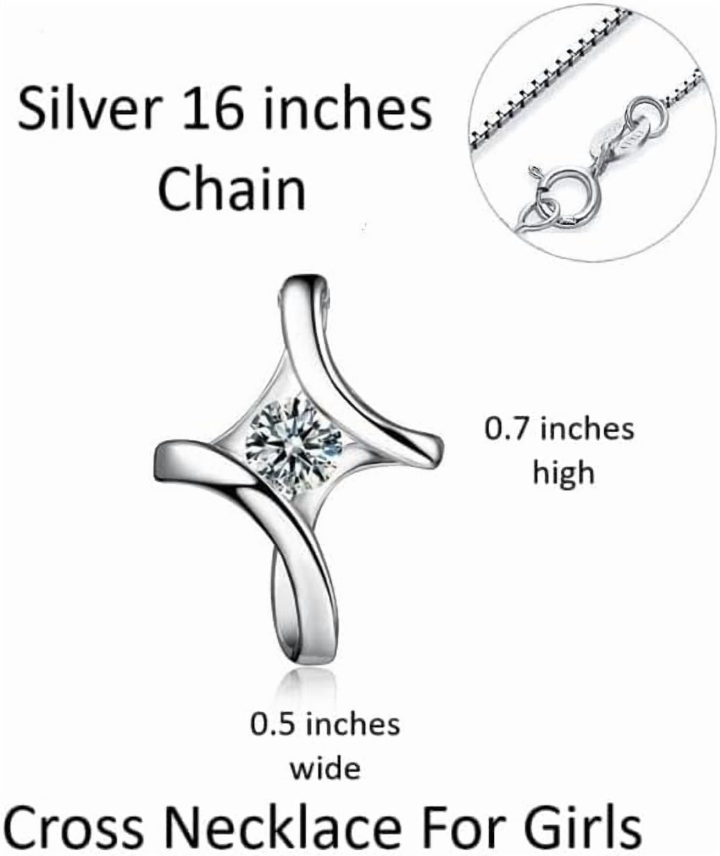 S925 Sterling Silver Cross Necklace for Women, First Communion Gifts, Holy communion, Baptism, Confirmation Gifts