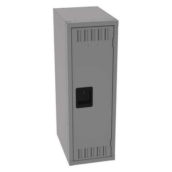 Wardrobe Locker, 12 in W, 18 in D, 36 in H, (1) Tier, (1) Wide, Medium Gray