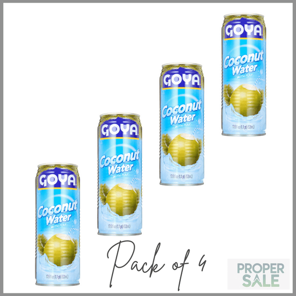 GOYA Coconut Water with Pulp, 17.6 fl oz ( PACK OF 4 )