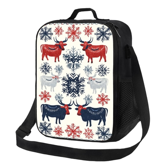 Highland Cow Lunch Bag Reusable Lunch Box Insulated Tote Bag with Adjustable Shoulder Strap
