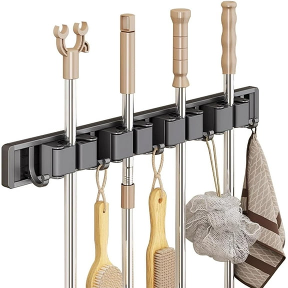 Broom Holder Wall Mount, Mop and Broom Hanger Wall Mount for Organizing and Storing Items in Household Kitchens, Gardens, Laundries