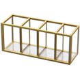 thumbnail image 1 of Portalápices acrílico con 4 compartimentos, taza organizadora de lápices con borde de cobre dorado para almacenamiento de accesorios de escritorio en la encimera Ofspeizc CZBG-XM61, 1 of 7