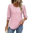 thumbnail image 4 of Fantaslook Blouses for Women Dressy Casual 3/4 Length Sleeve Womens Tops with Smocked Cuffs Fashion Shirts, 4 of 9