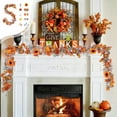 thumbnail image 2 of geerera 6.5 Ft Maple Leaf Garland with Pumpkins and Berries, White Fall Vine for Thanksgiving Decor, Fireplace, Wedding, Home, 2 of 6