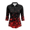 thumbnail image 2 of Uorisanigo Love Heart Womens 3/4 Sleeve Golf Shirts Size L Soft Fashionable Quick Dry Athletic Polo Shirts Versatile Zipper Neck Tennis Tops Casual Outing Wear for Workout Sports, 2 of 7