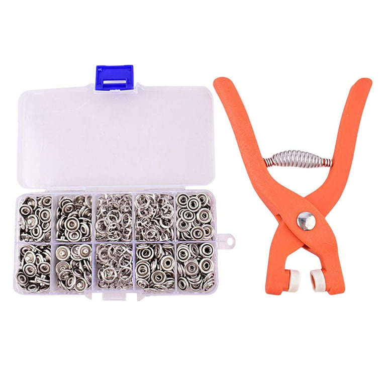 Snap Button Fastener kit, 200 Sets 9.5mm Metal Press Studs with Pliers,  Poppers Press Studs Snap Fasteners No Sewing, for DIY Crafts, Clothing,  Bags, Handmade, 10 Colors : : Home & Kitchen