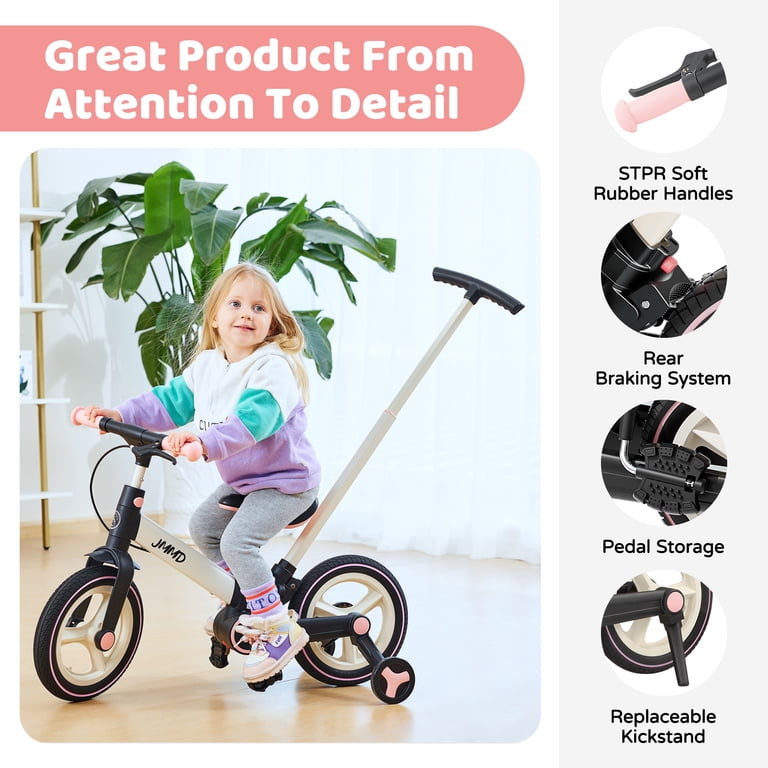 JMMD, 6-in-1 Toddler Bike, Pink, for Ages 18-60 Months - Walmart.com