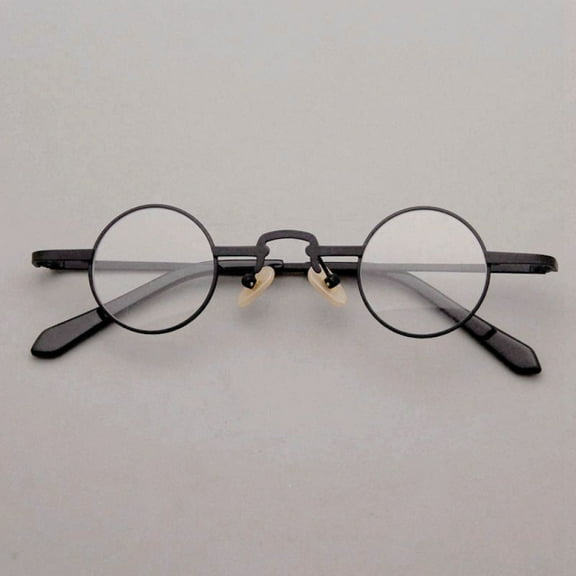 Vintage Small Round Glasses Frame Metal Black Classic Eyeglass Frame for Women and Men 32-41-145mm