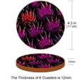thumbnail image 3 of Paw Print 6PCS Round Microfiber Leather Coasters – Set of 6 Drink Coasters, 11x11 cm/4.3x4.3 in, Absorbent Coaster for Home and Kitchen, 3 of 6