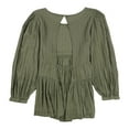 thumbnail image 2 of American Eagle Womens Stripe Peplum Blouse, Green, Medium, 2 of 2