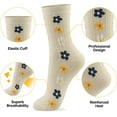 thumbnail image 3 of Women Crew Socks | 4-6 Pairs Flower Graphic Rainbow Striped Design Polka Dot Heart Leopard Pattern Cotton Socks | US 6-8, 3 of 6
