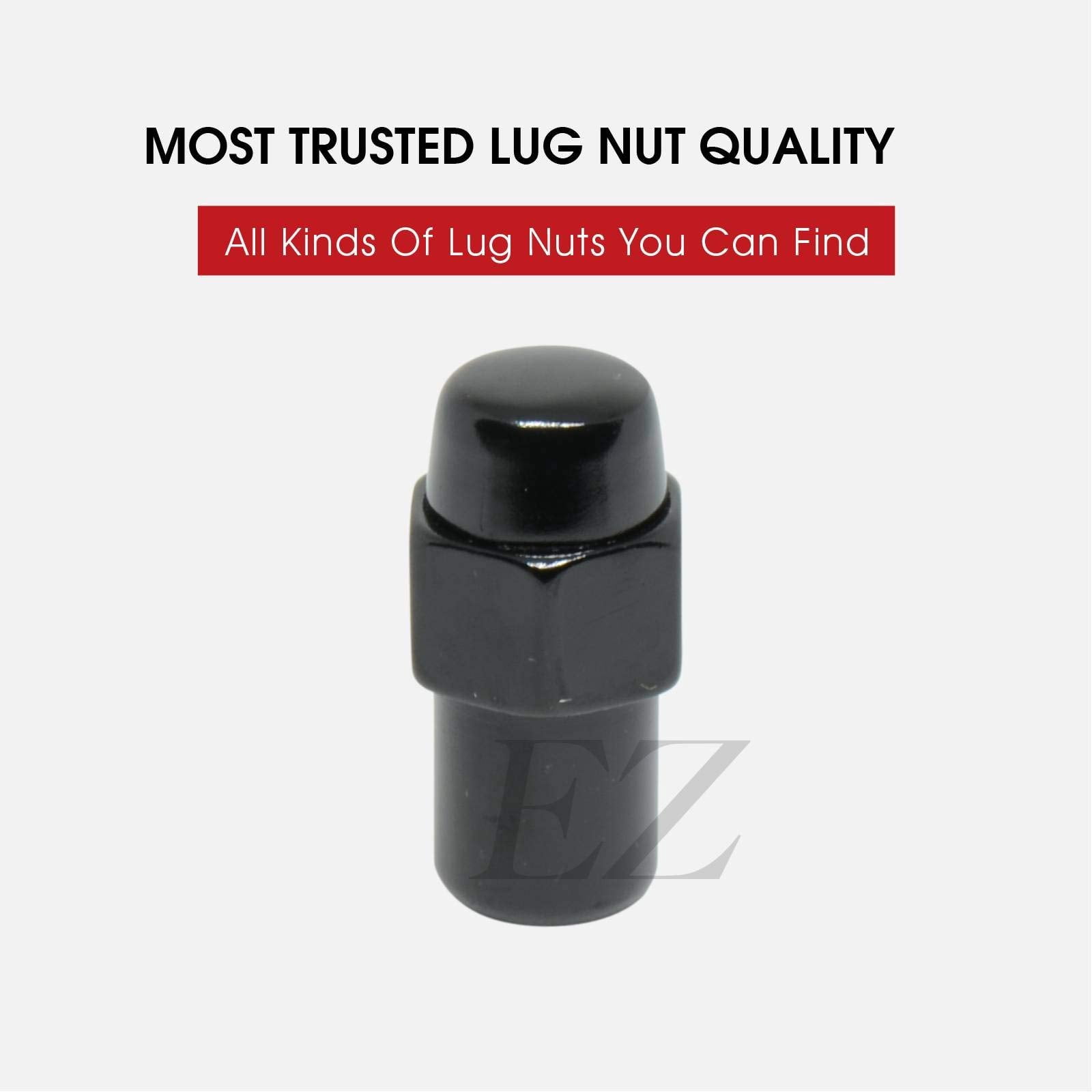 Cragar Standard Mag Lug Nut 1/2"-20 Black with Black Standard Washer Set of 20 Pcs