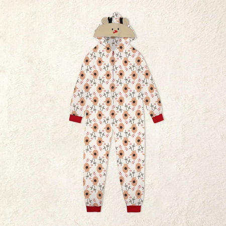 

Christmas Hooded Jumpsuit Pajamas Elk Loungewear Outfits Family Xmas Pjs Matching Sets