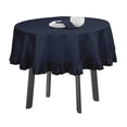 thumbnail image 1 of Vargottam Nappe en Coton à Volants, Protège-Nappe Rond Uni, Style Ferme, Lavable, Bleu Marine - 54 Pouces de Diamètre, 1 of 9