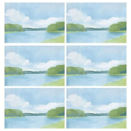 

Calm Lake Painting 6-Piece 12x18in Durable Place Mats Heat-Proof and Non-Slip