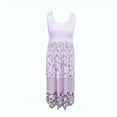 thumbnail image 2 of ZEHJUHAN Women's Plus Size Sleeveless Floral Print Midi Dress Vacation Boho Sundress with Stitching Design Purple，3XL, 2 of 4