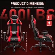 JONPONY Game Chair,Ergonomically Designed Computer Chair with headrest and 2D Armrests,with Footrest and Lumbar Support,High Back Office Chair Support 8 Hours Long Sitting,Computer Chair,RED