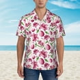 thumbnail image 4 of Balery Lilies Flowers Print Men's Hawaiian Shirts Short Sleeve Beach Shirt Relaxed Fit Vacation Button Down Shirts-X-Large, 4 of 9