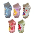 thumbnail image 3 of Disney Princess Girls No Show Socks 5 Pack with Cinderella, Rapunzel, Snow White, Belle and Ariel, Shoe Size: 4 - 7.5, 3 of 3