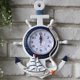 thumbnail image 4 of Anchor Clock Beach Sea Theme Náutica Ship Wheel Timone volante Decoración Wall Hanging Decoration HOMEMAXS MX1961021, 4 of 6