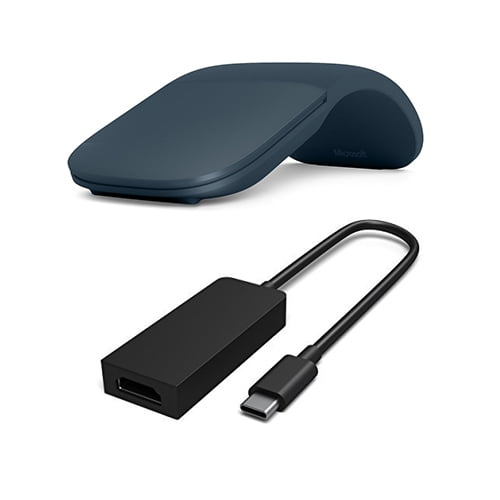 Microsoft Surface Arc Touch Mouse Cobalt + Surface USB-C to DisplayPort Adapter - Wireless - Bluetooth Connectivity - Ultra-slim & lightweight 1 x USB 3.1 1 Type-C Port- Male - 1 x Disp - Walmart.com