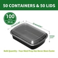 thumbnail image 3 of Recipientes de almacenamiento de alimentos APSIC Meal Prep 38 oz (1125 ml) x50, 3 of 9
