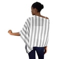 thumbnail image 2 of Womens Summer Fashion Light Weight Striped Poncho Shrug Cover Up, 2 of 2