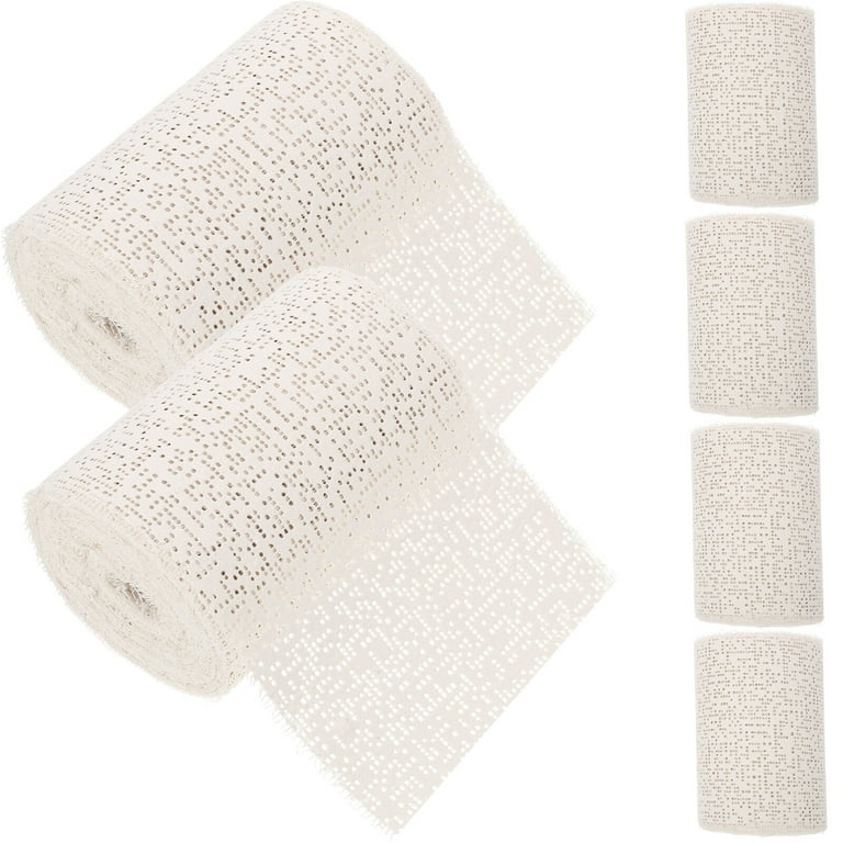 6pcs Three-dimensional Plaster Cloth Rolls White Gauze Strip Wrap Bandages Rolls for Craft, Size: 0.1X10X450CM