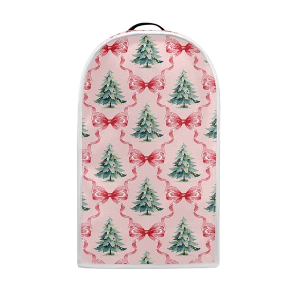 Yuyamidu Xmas Tree Pink Bow Blender Cover, Christmas Kitchen Appliance Protective Dust Cover with Handle, Fits Coffee Maker Juicer Stand Mixer Decor