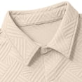 thumbnail image 5 of LEKWK 2 Piece Set for Men Loose Fit Solid Textured Beach Vacation Summer Outfits Button Down Short Sleeve Collared Tops and Elastic Waist Shorts, 5 of 5