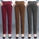 thumbnail image 5 of Pantalones de pana Prolriy para mujer, leggings con forro polar, de cintura alta, gruesos, cálidos y suaves, térmicos, informales, de talla regular y grande, para invierno, color vino XXL, 5 of 7
