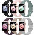 thumbnail image 2 of Paquete de 6 correas deportivas compatibles con Apple Watch Band 38 mm, 40 mm, 41 mm, 42 mm, 44 mm, 45 mm, 49 mm, correa de silicona suave impermeable compatible con iWatch Apple Watch Series 9 Ultra, 2 of 4