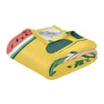 thumbnail image 3 of 70x55 Inches Glow in The Dark Blanket Cozy Throw Camping Blankets for Home and Outdoor Use Watermelon and Beach Hat, 3 of 8