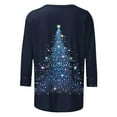 thumbnail image 4 of Christmas Costumes for Women Glitter Christmas Tree Shirt Womens 3/4 Sleeve Tops Crewneck Casual T Shirt Vacation Shirts, 4 of 5