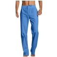 thumbnail image 2 of Blmnix Trousers for Men Beach Pants Linen Pants Baggy Pleated Jean Long Straight-Leg Low Rise Blue Mens Summer Pants,XXXL, 2 of 8
