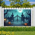 thumbnail image 5 of Halloween Theme Decorative Banner Spooky Atmosphere Jack o Lanterns Gate Design for Outdoor Decorating Holiday Party Night, 5 of 5