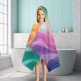 thumbnail image 6 of Rainbow Tie Dye Swirl Pattern Hooded Bath Towel，50"x30" for Ages 3 To 12 Kids, Quick Dry Lightweight Soft Microfiber Hood Beach Towel Cover Up for Kids, 6 of 7