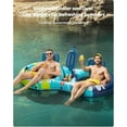 thumbnail image 6 of Inflatable Double River Tube, 2 Person 660lb Capacity, Puncture-Resistant 93" Sturdy Heavy Duty River Float, River Raft with Ergonomic Backrest, Cooler & Cup Holders for Family, 6 of 7